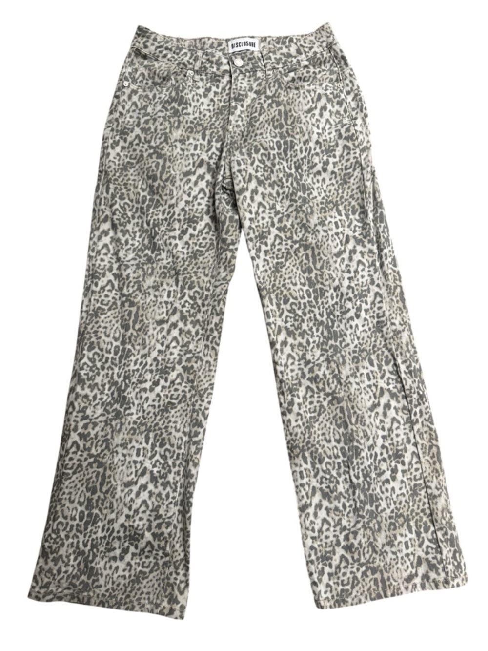 Leopard Print Straight Leg Jeans | Neutral Animal Print Denim | Size 7/28 - Picture 2 of 6